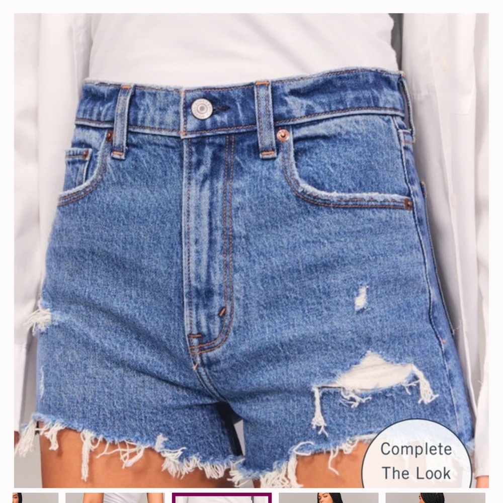 Abercrombie & Fitch Blue High Waist Women Shorts